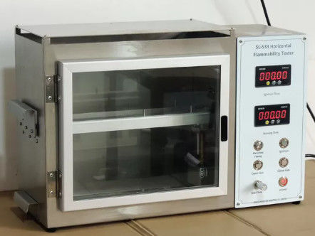 Goede prijs ISO 3795 ASTM D5132 Horizontale ontvlambaarheidstoetsapparatuur Textiel Horizontale ontvlambaarheidstoetsapparatuur online